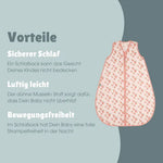 Der 1.0 TOG Musselin-Schlafsack aus 100 % Bio-Baumwolle hält Ihr Baby angenehm warm und sorgt dank seines leichten, atmungsaktiven Materials für ruhige Nächte. Mit Füßen ausgestattet, bietet er maximale Bewegungsfreiheit und verhindert, dass das Gesicht bedeckt wird, was die Sicherheit beim Schlafen erhöht. Der weiche Komfort-Reißverschluss mit Kinnschutz und der sanft eingefasste Halsausschnitt garantieren hohen Tragekomfort. Ideal für sicheren und entspannten Babyschlaf.
