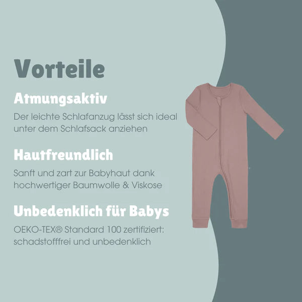 Unsere emma &amp; noah Babyschlafanzüge aus atmungsaktivem Viskose-Baumwoll-Mix sorgen für angenehmen Schlaf. Der praktische Reißverschluss mit Kinnschutz erleichtert das An- und Ausziehen sowie das Wickeln. Offene Füße fördern die Bewegungsfreiheit bei den ersten Entdeckungen.