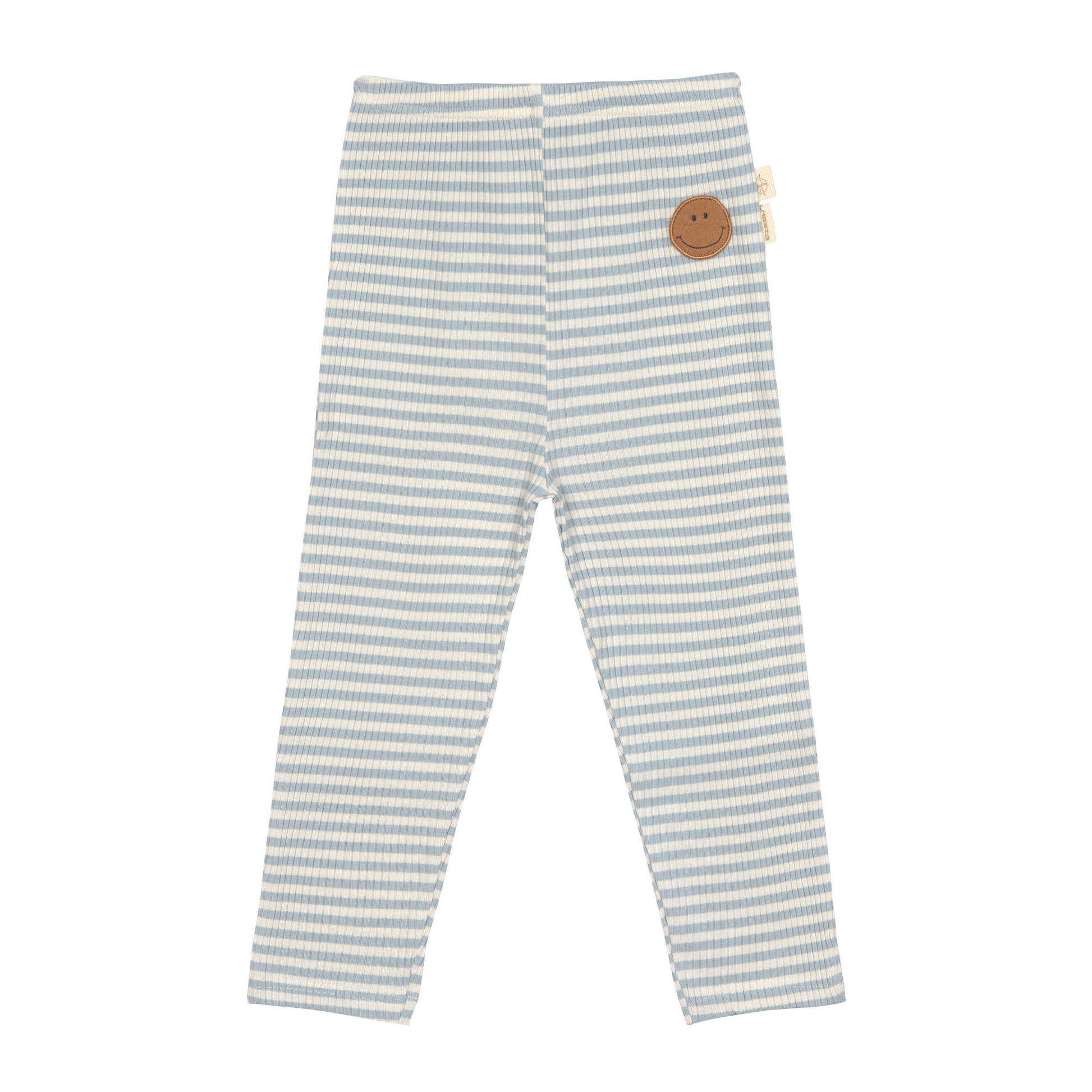 Die gerippte Kinder Leggins in Blau macht das Outfit zum Hingucker! Die Leggins aus Modal-Baumwolle (bio)-Mix rundet in modischen Farben und auffälligen Mustern jeden Look ab. Waschbar bei 30 °C im Schonwaschgang. Niedliche Mini-Stickerei als Detail.