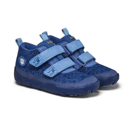 Der ideale Begleiter für die herbstliche Übergangszeit: Unser bunter Barfußschuh Happy von Affenzahn ist wasserdicht &amp; kalt gefüttert. Einfach mit Klettverschlüssen auf und zu zumachen. - Obermaterial: bluesign®-zertifiziertes Polyester Knit
