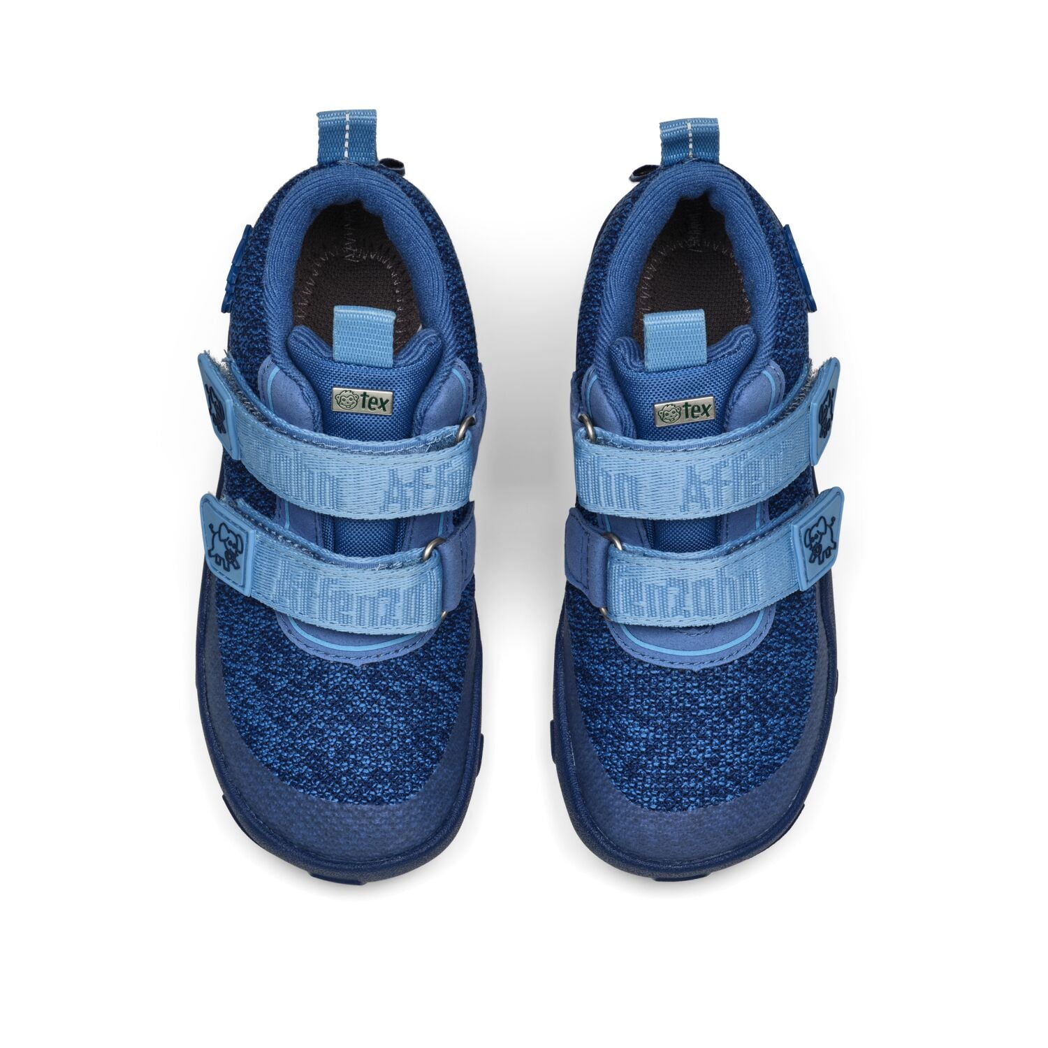 Der ideale Begleiter für die herbstliche Übergangszeit: Unser bunter Barfußschuh Happy von Affenzahn ist wasserdicht &amp; kalt gefüttert. Einfach mit Klettverschlüssen auf und zu zumachen. - Obermaterial: bluesign®-zertifiziertes Polyester Knit