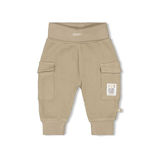 Hose Waffeloptik mit Seitentaschen in beige