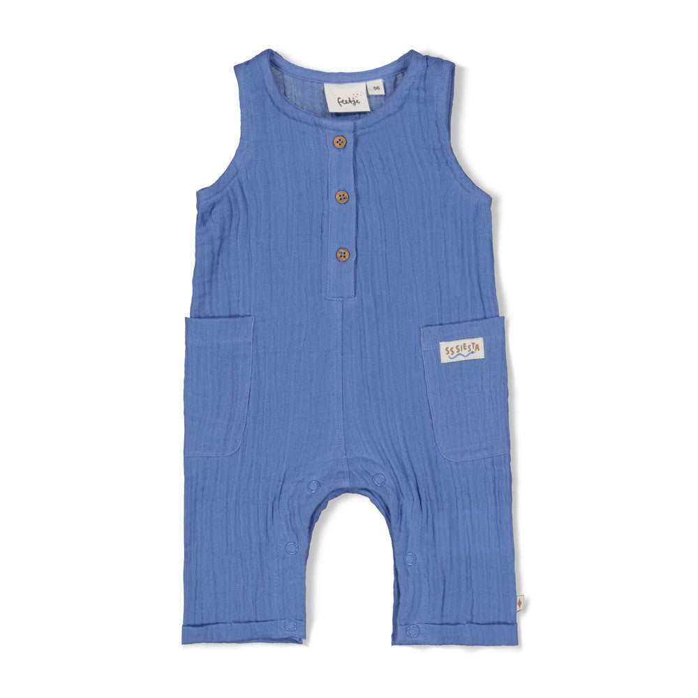 Musselin-Strampler aus der Sssiesta-Kollektion von Feetje – das perfekte Sommerbasic für Babys. Leicht, atmungsaktiv und zeitlos schön.