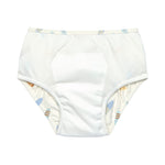 Die weiße Baby Schwimmwindel mit Surfboard Print bietet eine schöne und umweltfreundliche Alternative zur Einwegwindel. Ihr saugfähiges Innenfutter hält die Kinderhaut trocken und größere Missgeschicke im Wasser auf. Geeignet von 3 Monaten bis 3 Jahren.