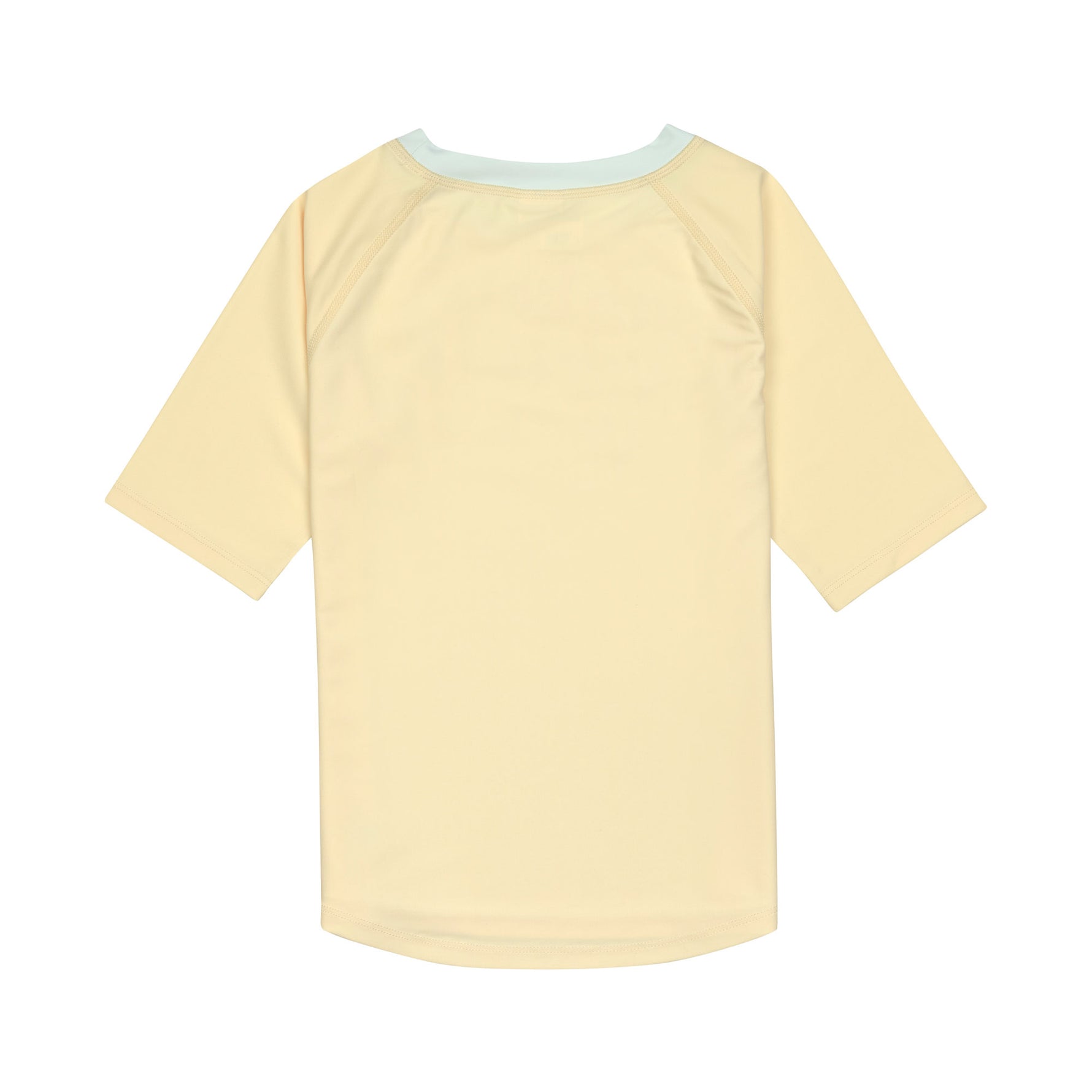 Das gelbe, kurzärmelige Kinder UV Shirt mit UV-Schutz 60 kommt mit einem Sunshine Print und extra weichem Stoff. Das atmungsaktive und schnelltrocknende Material sorgt für eine angenehme Passform und Badespaß. Geeignet von 3 bis 6 Jahren.