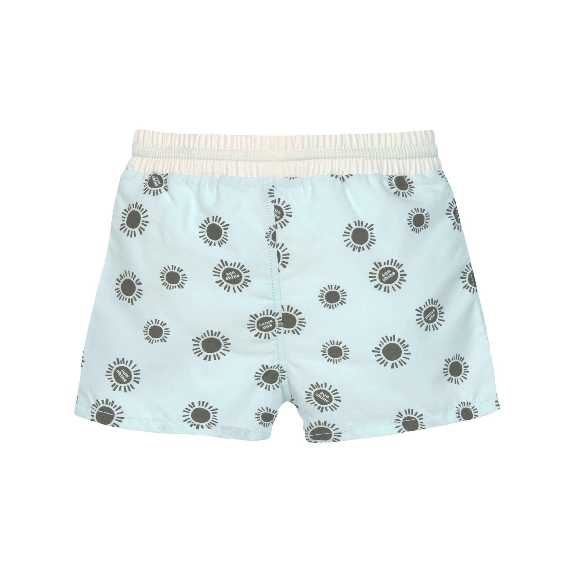 Die kurze Baby Badehose in Grün mit Sunshine Print sorgt dank der integrierten Schwimmwindel, des breiten Bundes und der nahtlosen Verarbeitung im Inneren für ein angenehmes Tragegefühl und Badespaß. Geeignet von 7 Monaten bis 3 Jahren.
