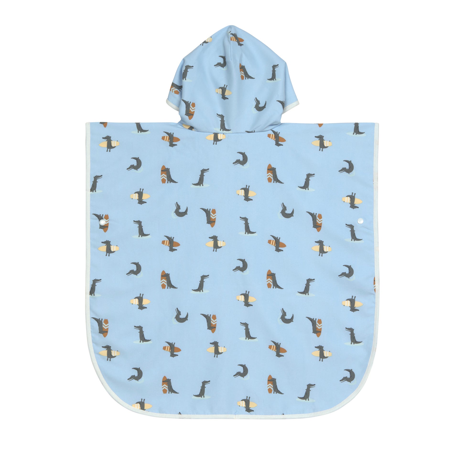 Der kuschelige Kinder UV Badeponcho im Crocodile sky blue Design mit UV-Schutz 80 hält nach dem Planschen wunderbar warm. Die Mikrofaser-Außenseite vom Beach Poncho schützt vor Wind, seine Frottee-Innenseite nimmt Feuchtigkeit auf. Geeignet bis 3 Jahre.