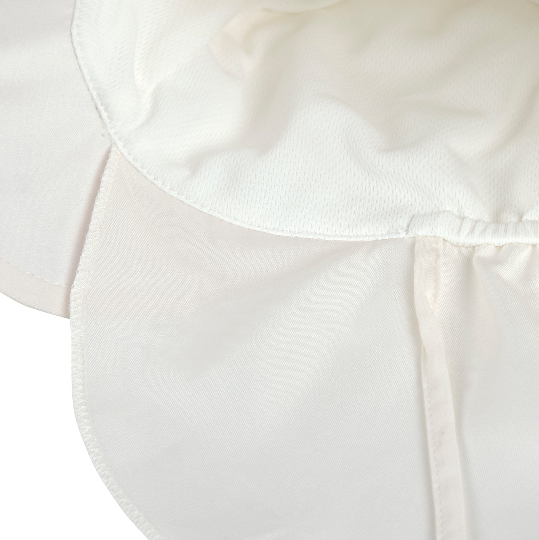 Der weiße Kinder Sonnenhut mit extra langem Nackenschutz und UV-Schutz 80 schützt den Kopf, Nacken und die Augen von Babys und Kleinkindern. Das schnelltrocknende Obermaterial und sommerliche Farben sorgen für unbeschwerte Sommertage.