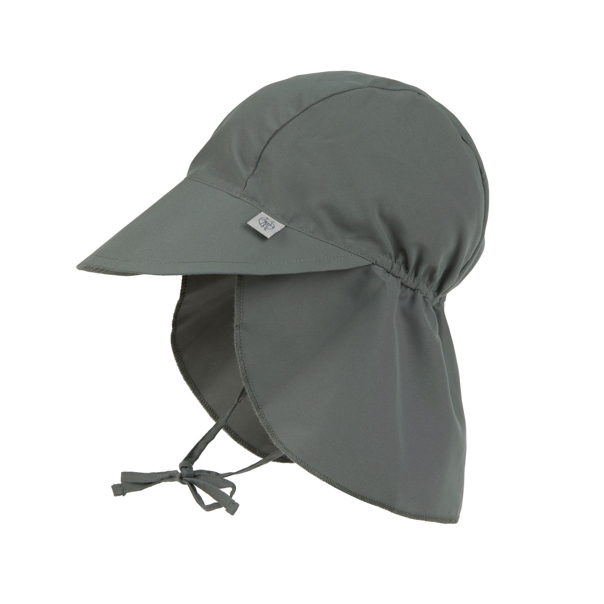Der olivgrüne Kinder Sonnenhut mit extra langem Nackenschutz und UV-Schutz 80 schützt den Kopf, Nacken und die Augen von Babys und Kleinkindern. Das schnelltrocknende Obermaterial und sommerliche Farben sorgen für unbeschwerte Sommertage.