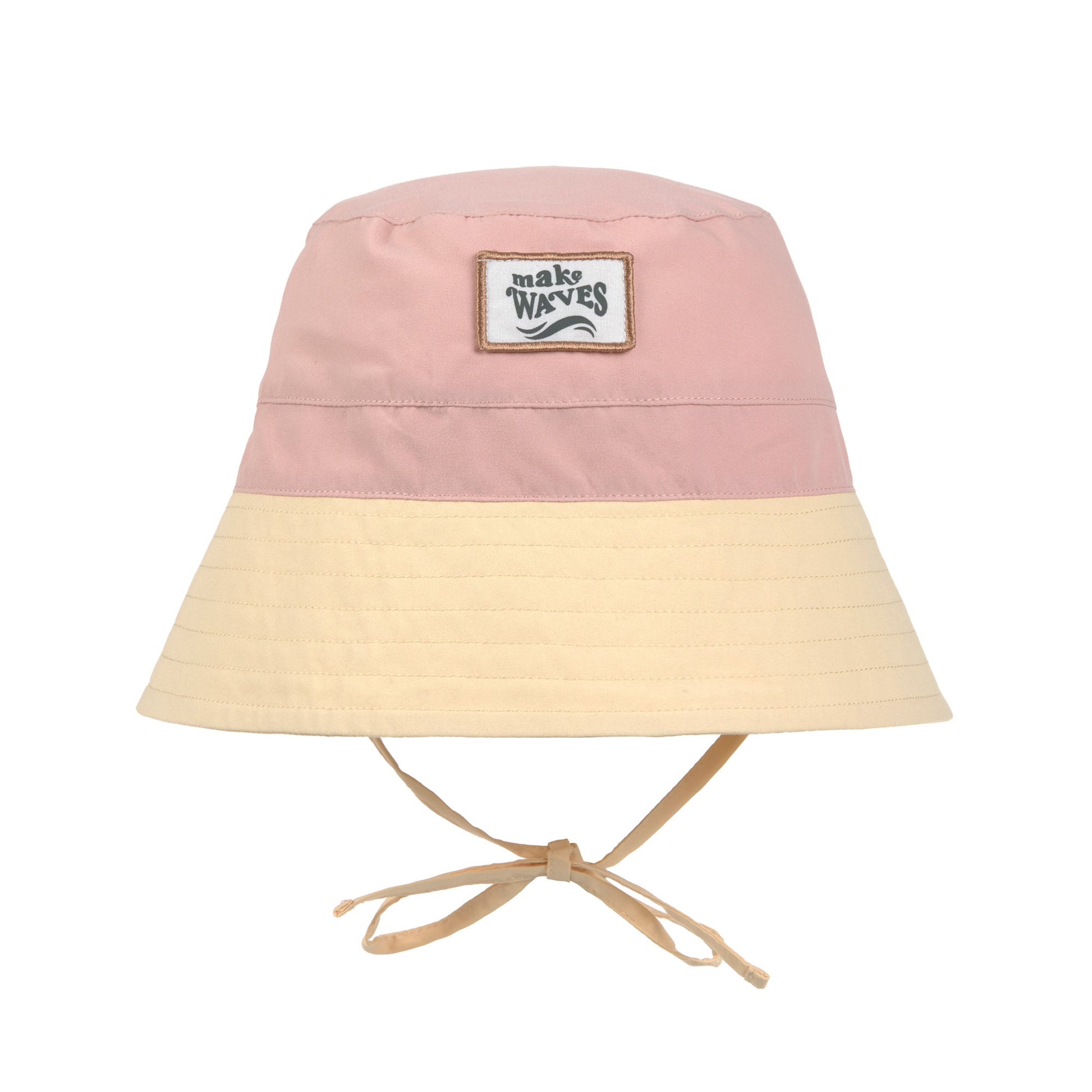 Der schlichte Kinder Fischerhut in Gelb Rosa schützt dank UV-Schutz 80 den Kopf, Nacken und die Augen von Babys und Kleinkindern. Sein schnelltrocknendes Obermaterial und das elastische Band am Hinterkopf sorgen für hohen Tragekomfort.