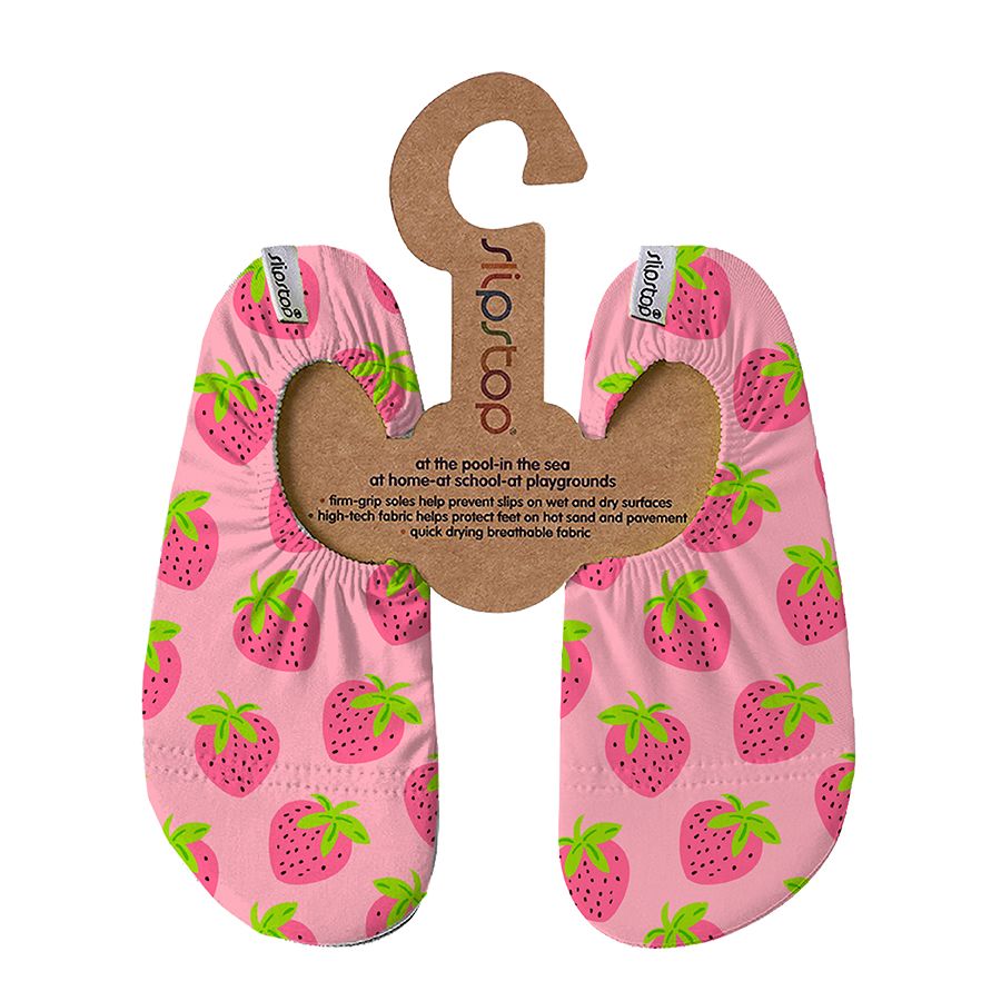 Dank seiner griffigen Antirutsch-Sohle bietet Slipstop Sicherheit auf nassen und rutschigen Böden.
&nbsp;
- Schuhe mit Antirutsch-Sohle für viele Nutzungsbereiche geeignet.
- Schutz vor heissem Sand am Strand, Insekten, Bienen, Bakterien und Keimen
- leicht, flexibel und bequem
- einfach an- und auszuziehen wie eine Socke
- aus atmungsaktivem und schnell trocknendem Stoff
- ohne gefährliche Weichmacher und Klebstoffe
- Sonnenschutzfaktor 50+
- viele farbenfrohe und fröhliche Motive für das ganze Jahr
- idea