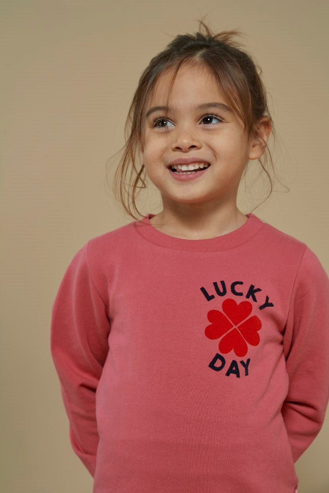 Dieser rosa-rote Sweater aus der Queen Of Hearts Kollektion von Jubel besticht durch seinen charmanten Aufdruck und verleiht jedem Outfit eine verspielte Note.