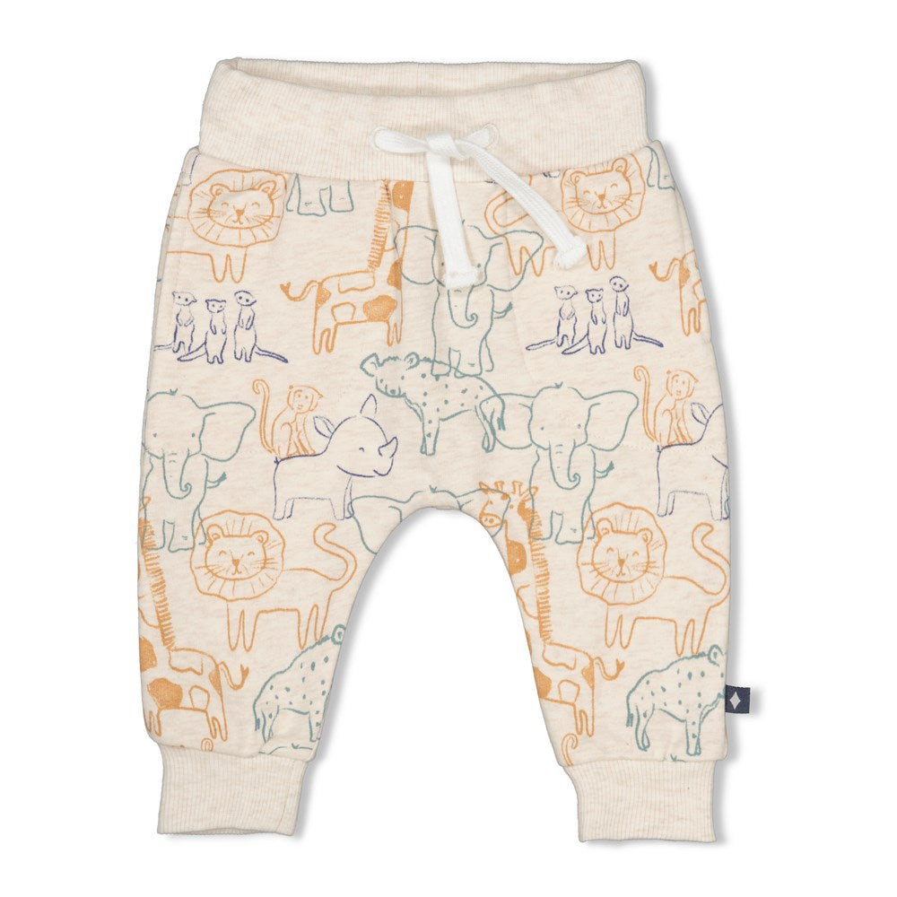 beige Hose mit Tieren