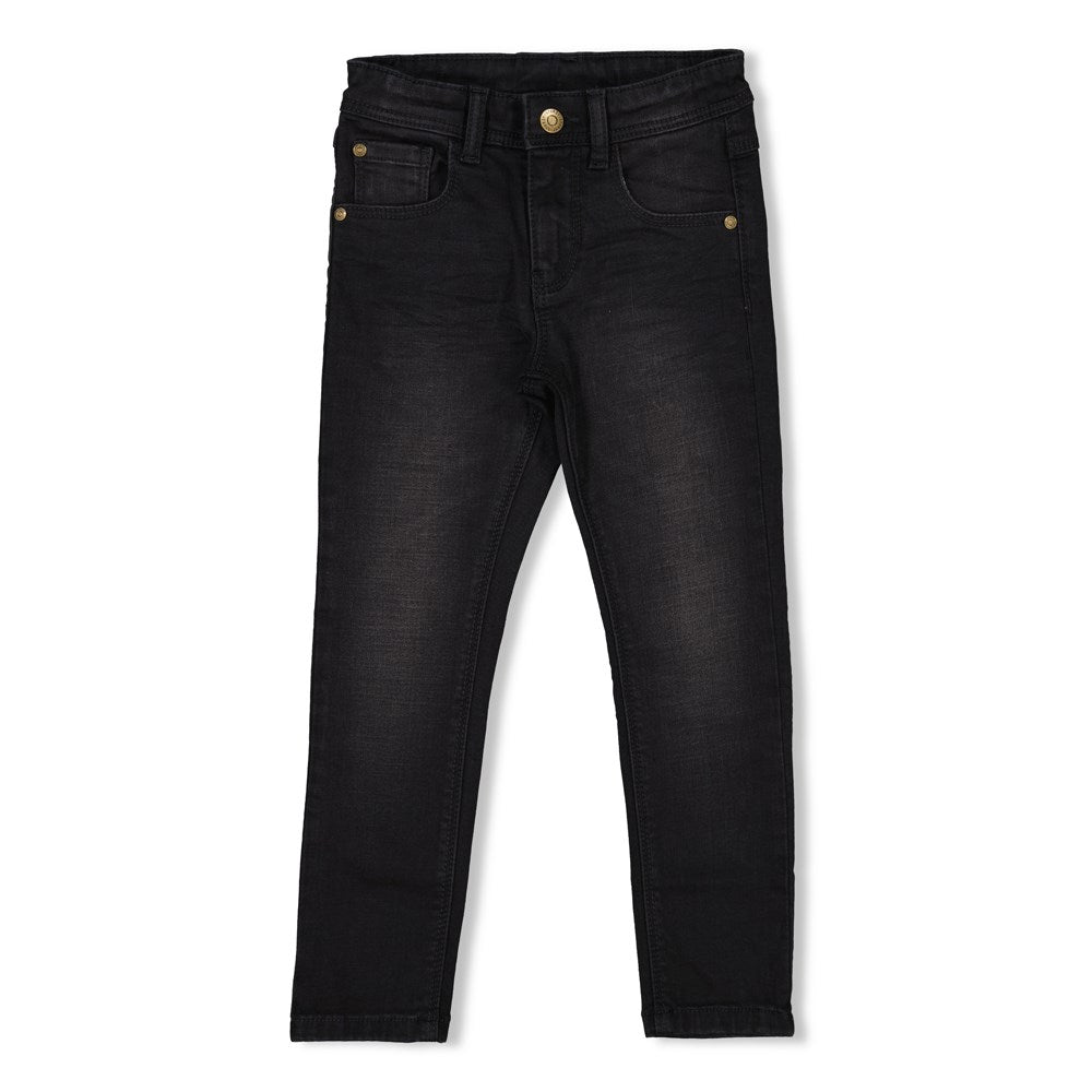 schwarze Jeans mit verstellbaren Bund