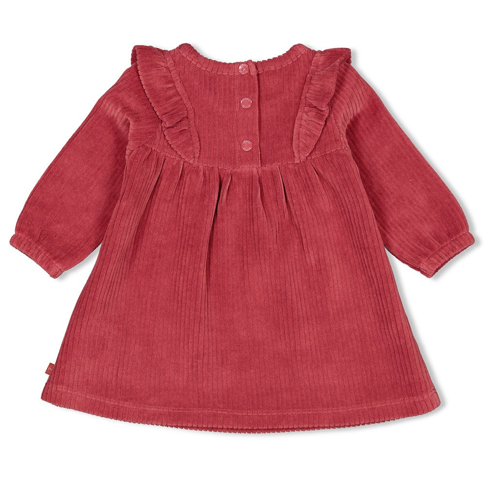 Dieses gerippte Kleid aus der Kollektion You are So Sweet von Feetje ist perfekt für alle kleinen Mädchen, die süße und verspielte Outfits lieben. Der weiche Samtstoff sorgt für einen bequemen Sitz und die gerippte Textur verleiht dem Kleid einen edlen Touch. Ein absolutes Must-Have für jede kleine Fashionista.