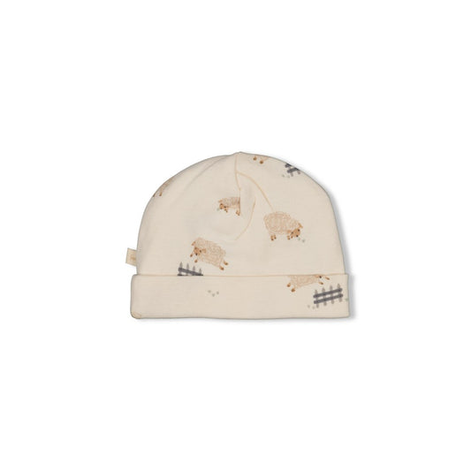 Diese Mütze aus der Sleepy Sheepy Kollektion von Feetje besticht durch ihren niedlichen Schaf-Print und sorgt für einen charmanten Look.