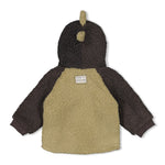 Diese weiche Kapuzenjacke in Braun und Grün mit Dinosaurier-Motiv gehört zur Rawrsome Kollektion von Feetje und sorgt für wohlige Wärme.