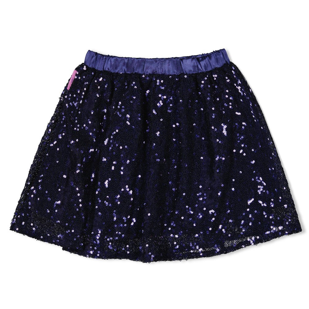 Dieser dunkelviolette Paillettenrock aus der Wild Soul Kollektion von Jubel verleiht jedem Outfit einen funkelnden, einzigartigen Akzent.