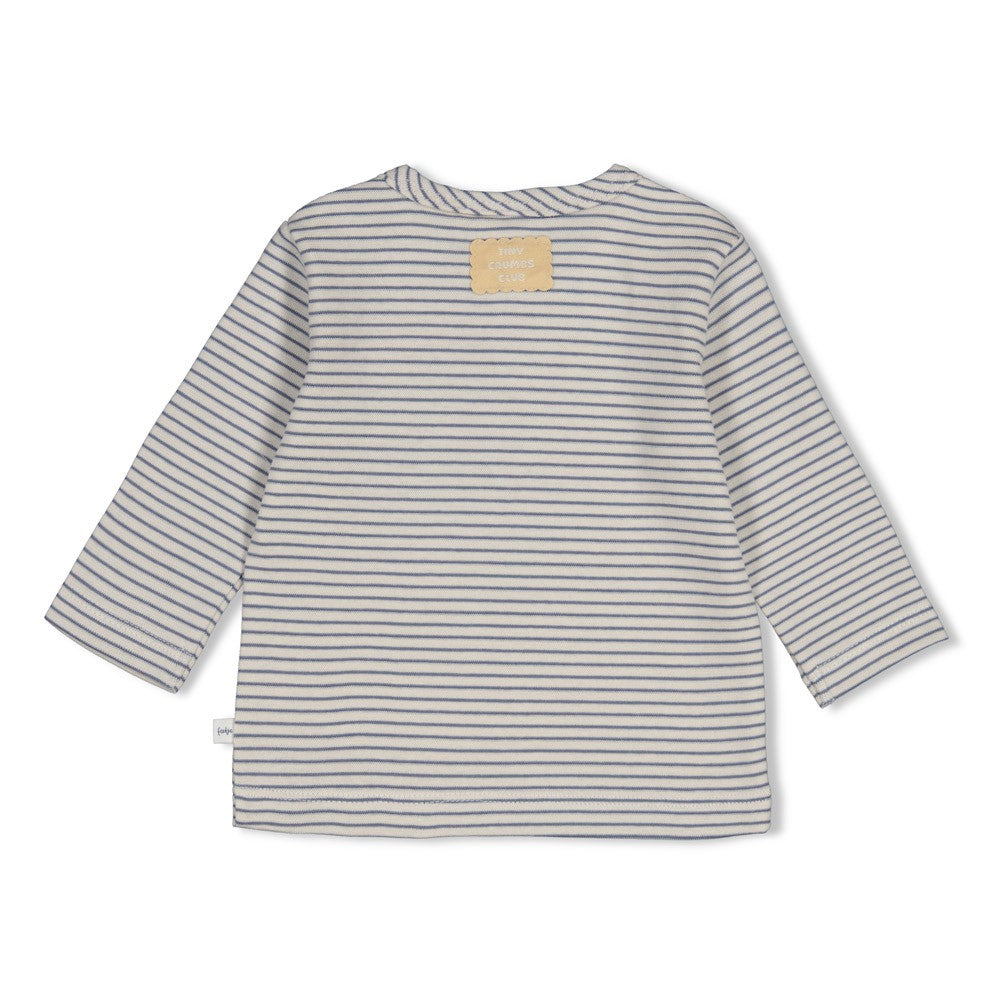 Gerippte Longsleeve Ringel - Breakfast Buddy von Feetje. Das klassische Ringel-Design in angenehmer Rippqualität bietet Komfort und Stil für jeden Tag. Die elastische Mischung aus Baumwolle und Elasthan sorgt für optimale Bewegungsfreiheit und langlebige Passform.
