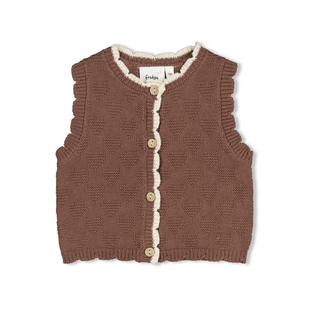 Hochwertige Anzugweste aus weichem Strickstoff – perfekt für kleine Gentleman und elegante Anlässe. Das klassische Design von Feetje überzeugt mit zeitlosem Stil und angenehmer Tragekomfort. Ideal als Layering-Piece für Übergangsjahreszeiten oder zu festlichen Outfits kombinierbar.