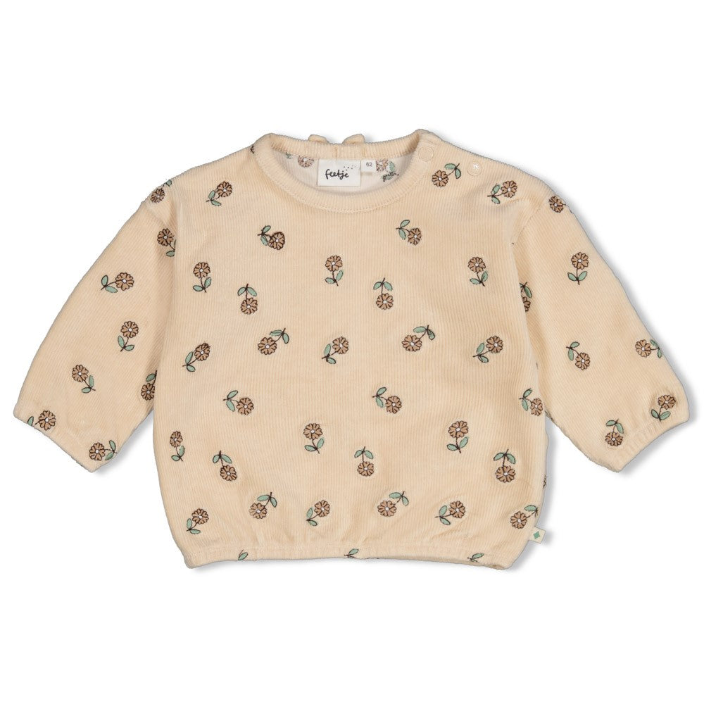 Dieser kuschelige Sweater besticht durch seine hochwertige Velours-Rippe und die liebevolle Stickerei mit dem Lucky Bloombird Motiv. Die Mischung aus Baumwolle, Polyester und Elasthan sorgt für optimale Bewegungsfreiheit und langlebigen Tragekomfort. Ein zeitloses Lieblingsstück für kleine Fashionistas.