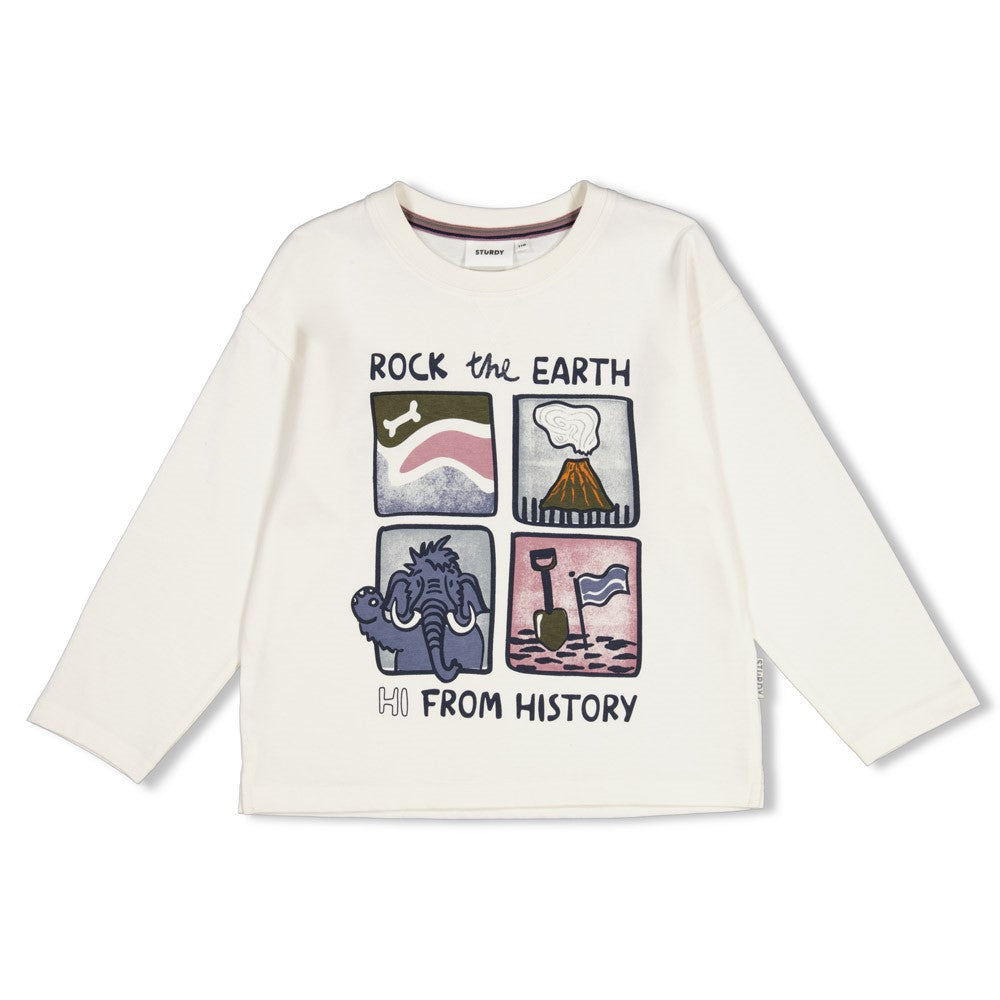 Longsleeve Oversized - Rock the Earth von Sturdy. Das lässige Oversized-Longsleeve besticht durch seinen entspannten Schnitt und die hochwertige Single-Jersey-Mischung aus 70% Baumwolle und 30% Polyester. Die Kombination sorgt für angenehmen Tragekomfort, Strapazierfähigkeit und einfache Pflege. Perfekt für einen lässigen, modernen Look im Alltag.