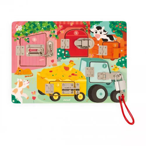 Beschreibung

Schlösser, Riegel, Schlüssel ... Kinder lieben es! Deshalb ist dieses Aktivitätsbrett mit seinen Schlössern einfach perfekt. Die Kids können mit den Bauernhoftieren entdecken, nachdenken und experimentieren! 