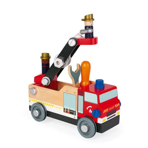 Beschreibung

Pin-Pon, Pin-Pon ... Wenn Sie diese Geräusche regelmäßig zu Hause hören, haben Sie die Kleinen mit diesem hübschen Holzwagen zum Aufsitzen glücklich gemacht!

Ideal für Kinder von 3 bis 8 Jahren wird dieses 2-in-1 Holzspielzeug Heimwerker und Feuerwehrfans begeistern! Alles beginnt mit einem Konstruktionsspiel, bei dem mit den zahlreichen mitgelieferten Muttern, Platten und Schrauben ein wunderschönes Feuerwehrauto gebaut werden kann, und sobald es fertig ist, kann es losgehen