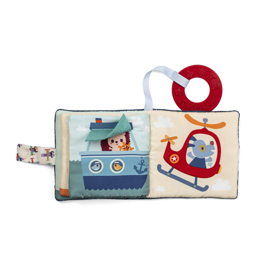 Das weiche Stoffbilderbuch „Jules Spielbuch“ ist ideal für Babys ab 6 Monaten. Es weckt die Sinne mit bunten Bildern und verschiedenen Texturen, fördert die Sprachentwicklung und motorische Fähigkeiten. Die Geschichte von Jules und seinen Freunden auf verschiedenen Fahrzeugen regt die Fantasie an. Ein roter Beißring beruhigt das Zahnfleisch beim Zahnen. Kompakt und handlich begleitet es Ihr Baby überall hin – perfekt als Geschenk für die Kleinsten.