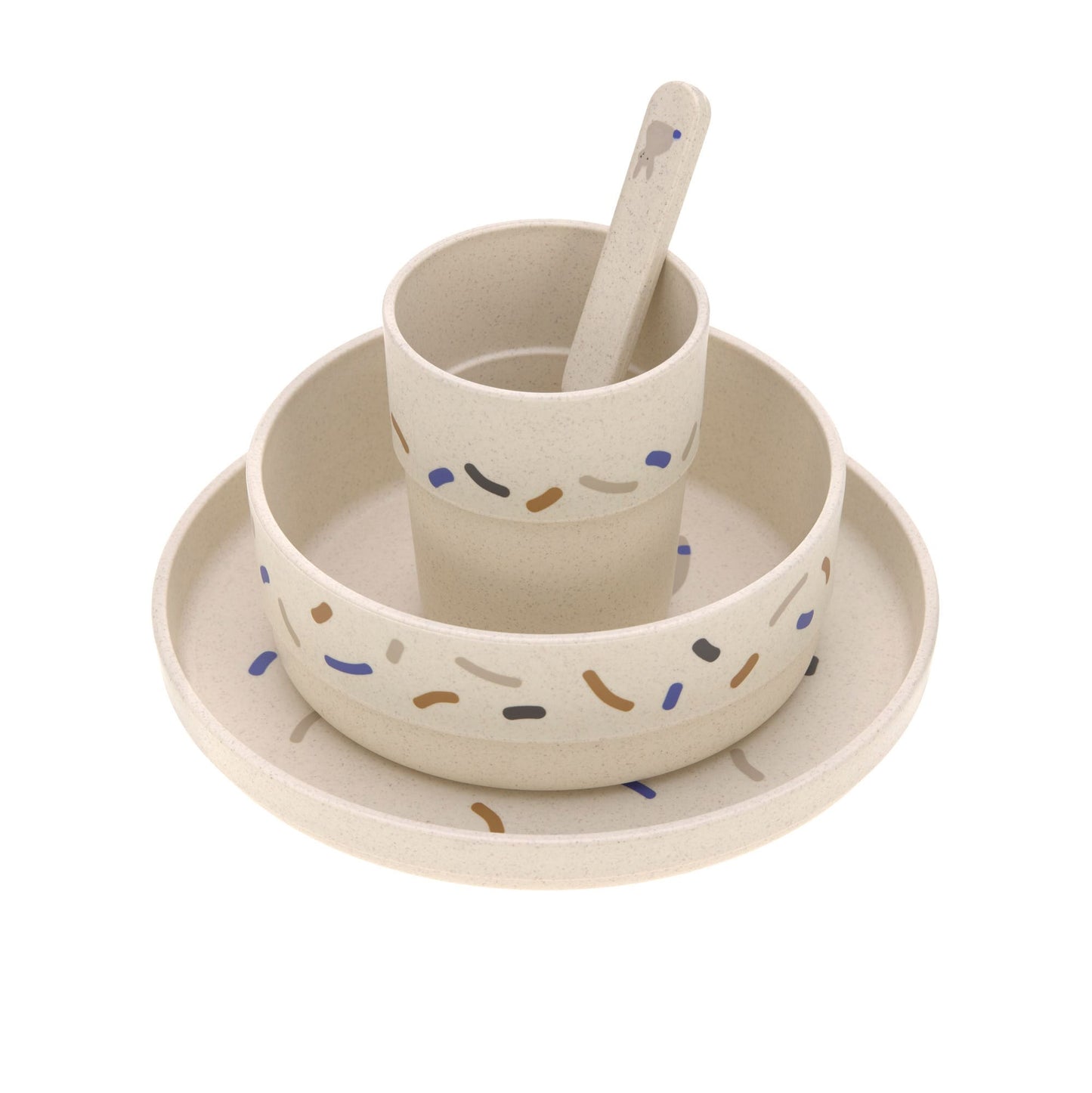 Dish Set PP/Cellulose Little Mateys royal blue (Plate, Bowl, Mug, Spoon)
