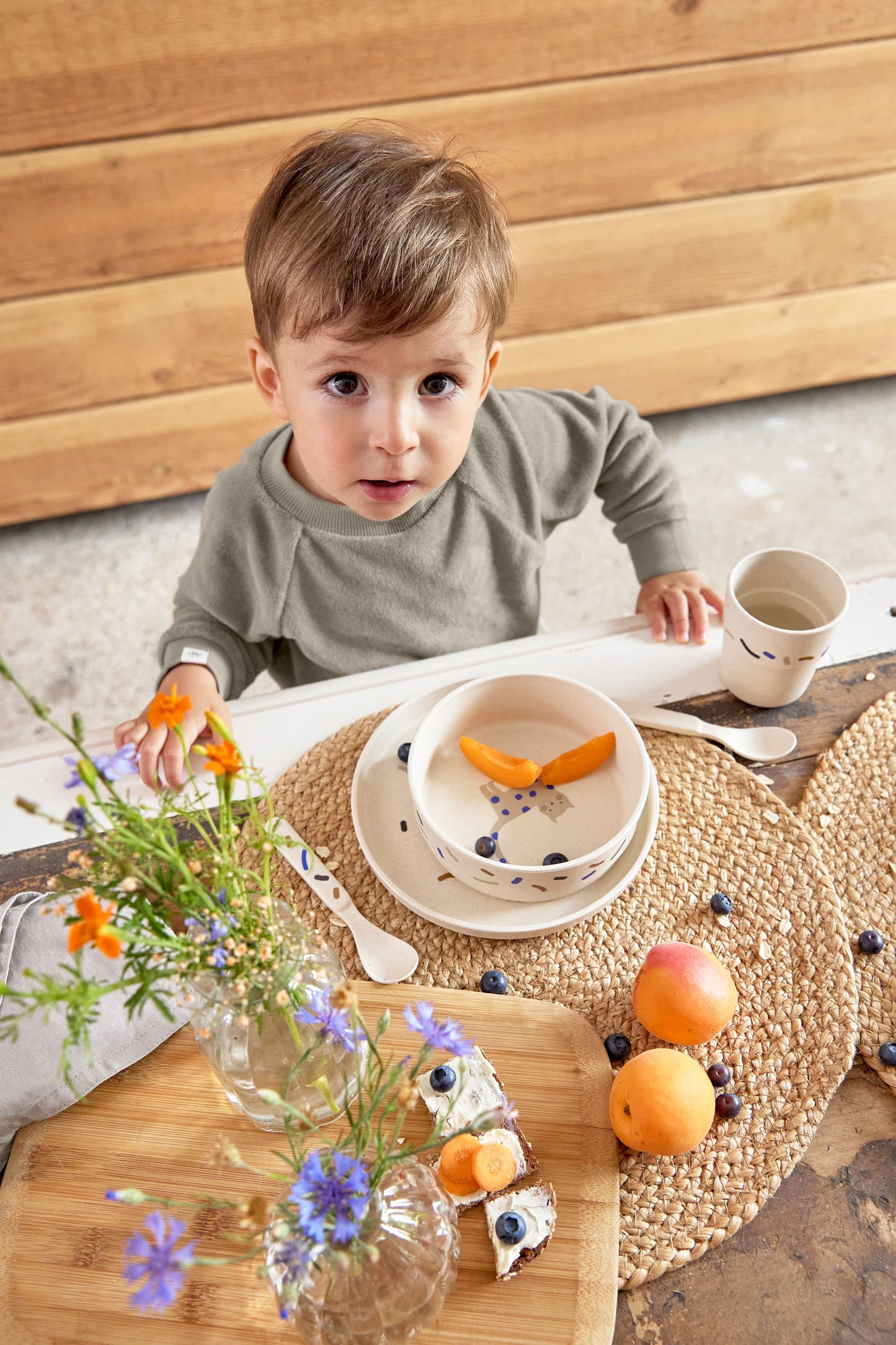 Dish Set PP/Cellulose Little Mateys royal blue (Plate, Bowl, Mug, Spoon)
