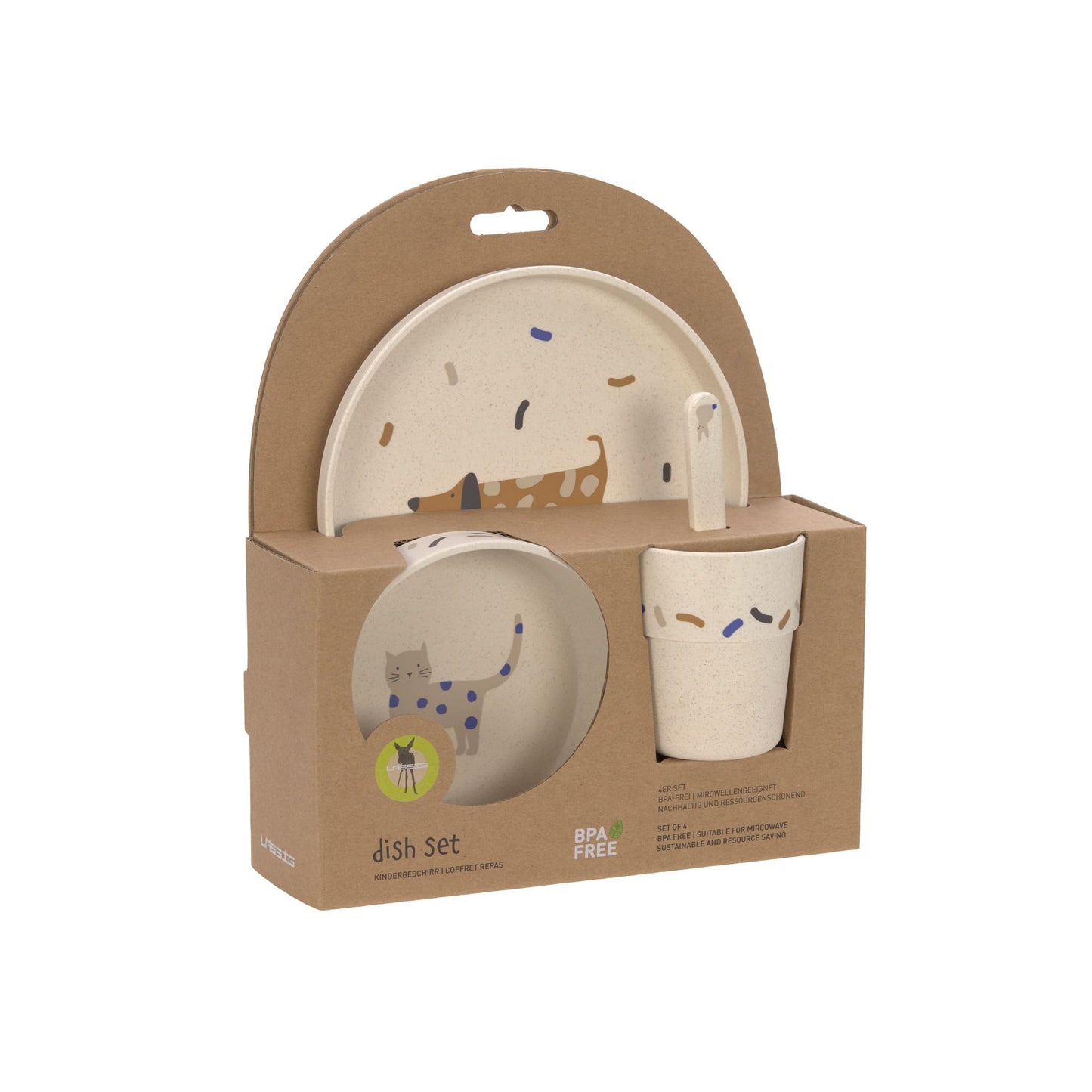 Dish Set PP/Cellulose Little Mateys royal blue (Plate, Bowl, Mug, Spoon)