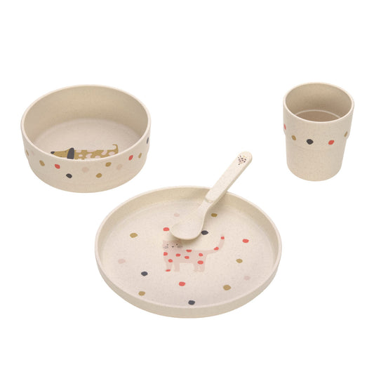 Dish Set PP/Cellulose Little Mateys spicy orange (Plate, Bowl, Mug, Spoon)